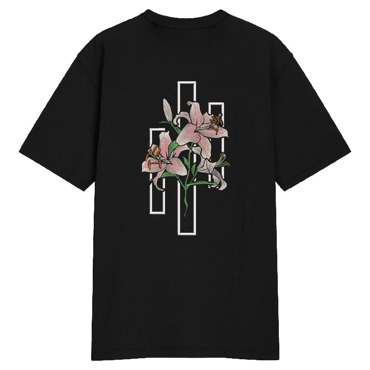 day lilies graphic stitched tee