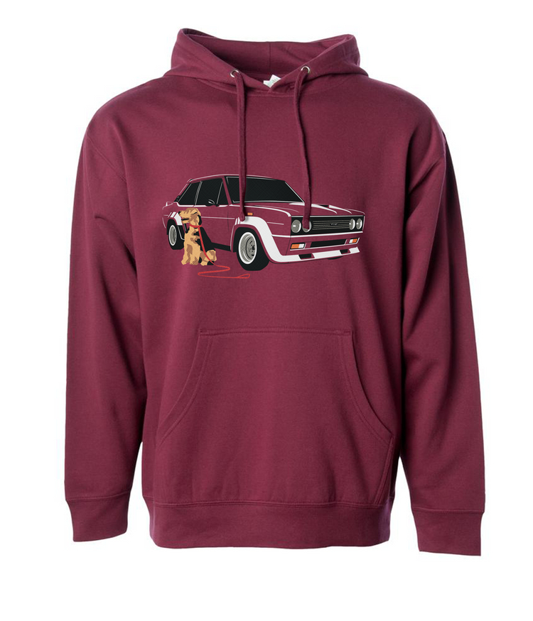 airedale terrier fiat 131 hoodie