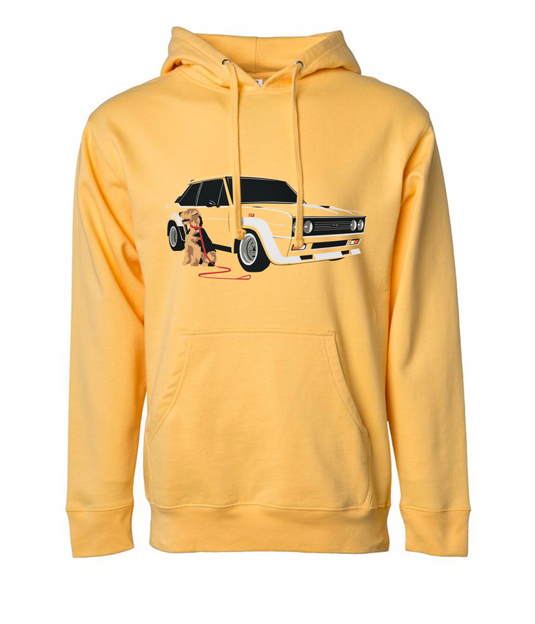 airedale terrier fiat 131 hoodie